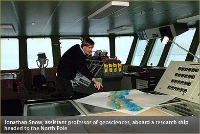 Dr. Jonathan Snow aboard a ship heading to the North Pole