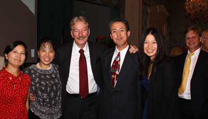 UH President Renu Khator, Nader Zamani.